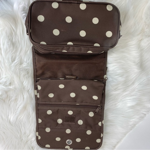 Reisenthel Hanging Brown Polka Dot Wrap Cosmetic Toiletry Travel Bag - Picture 8 of 10